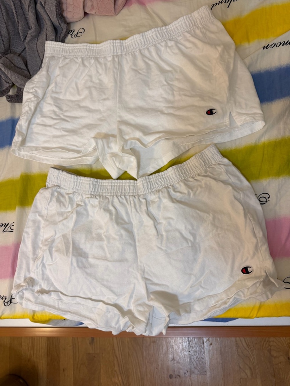 2 PAIRS Champion Women Practice Shorts White XL 100% Cotton